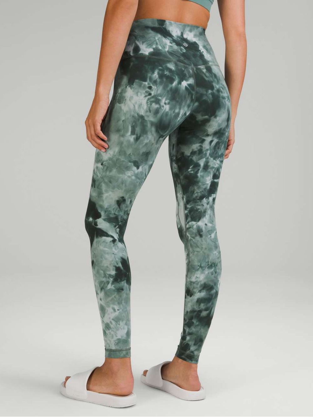 Lululemon Align High Rise Tights Green Cloud Print 4 28”